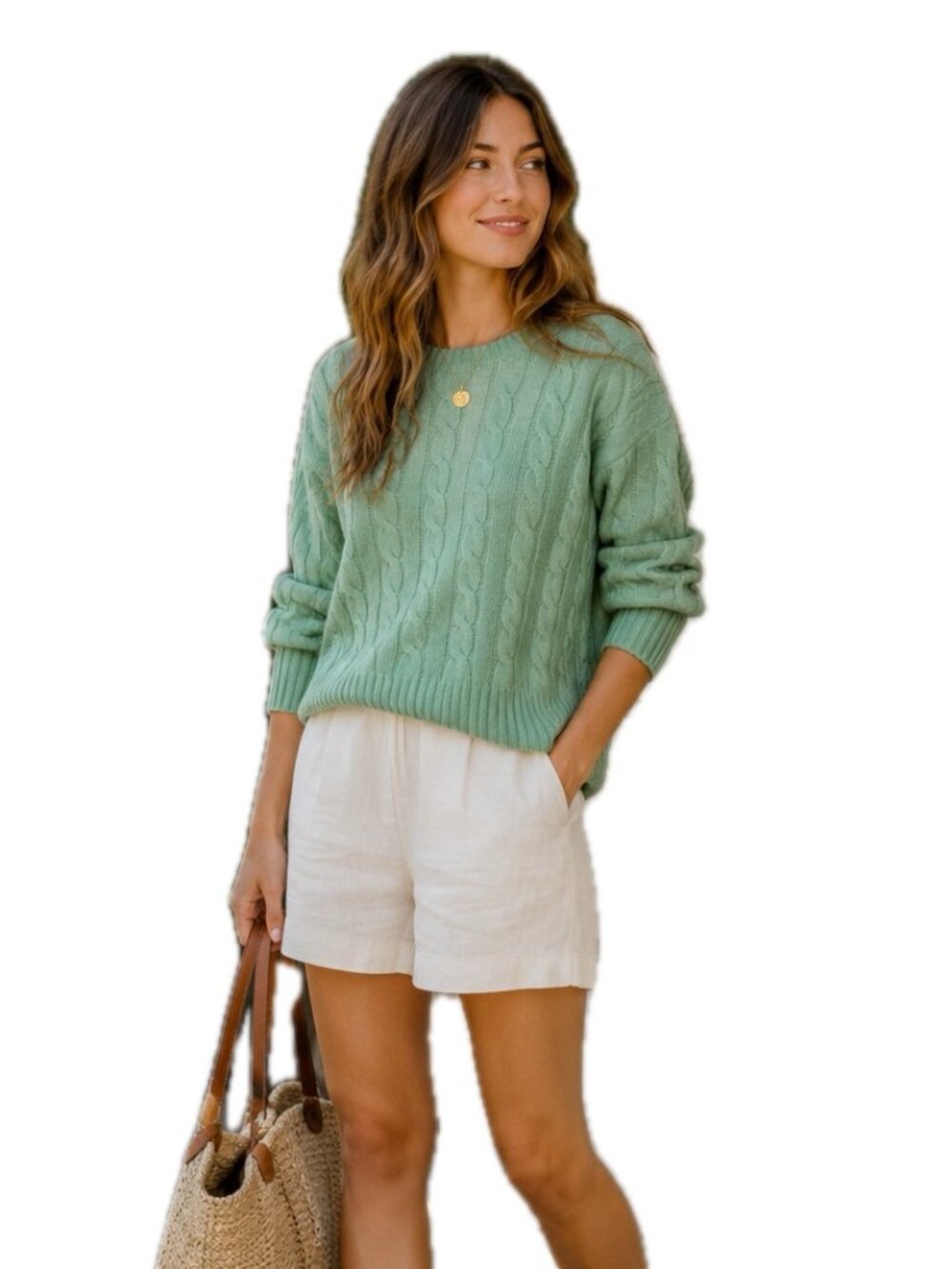 Joie 100% Cashmere Cable Knit Pullover Sweater Size M Crew Neck NEW - Last One!